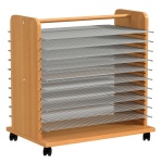 Bildertrockenwagen,  70 cm hoch,  80x52 cm (B/T), 10 Trockengitter, 